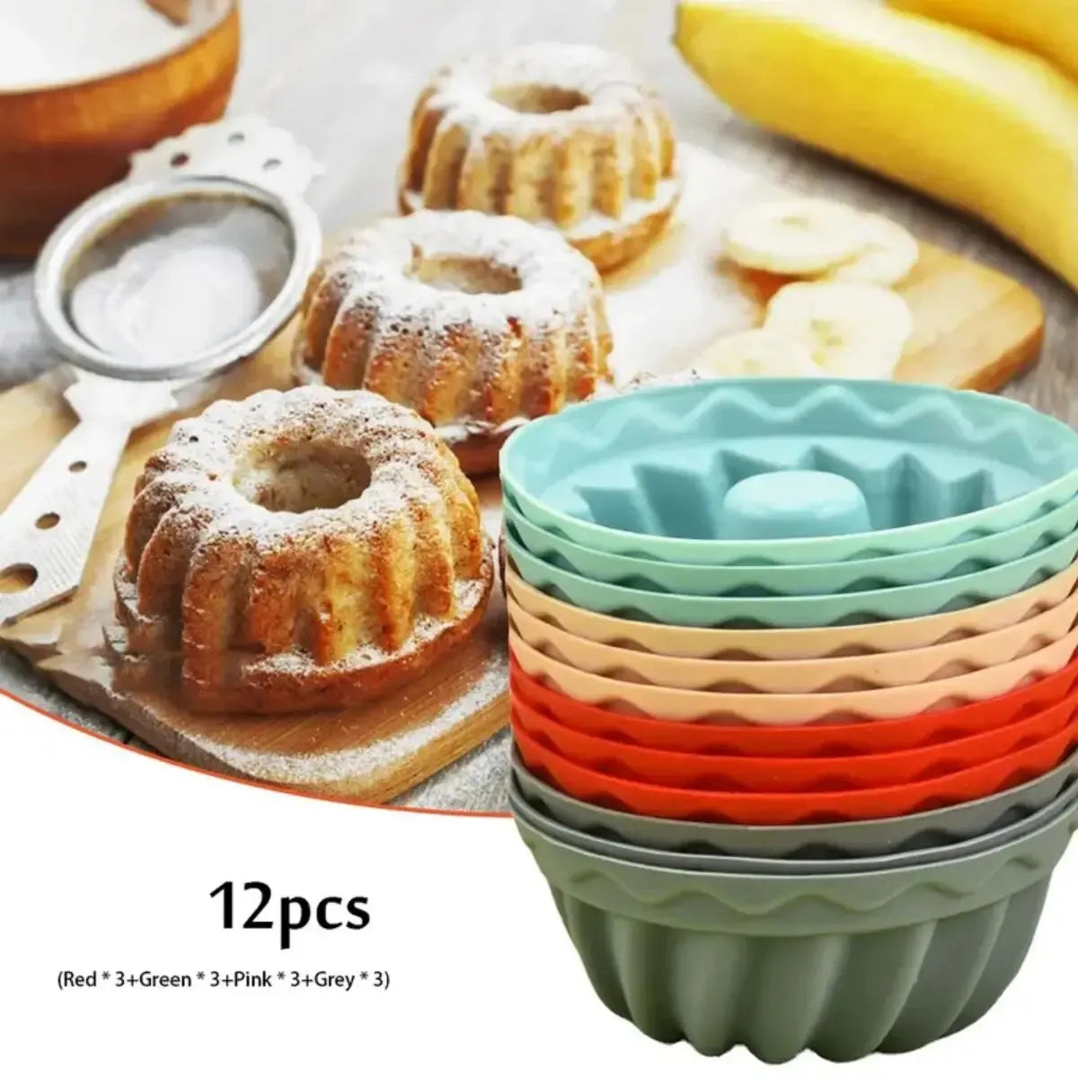 12ct Silicone Mini Bundt Pans