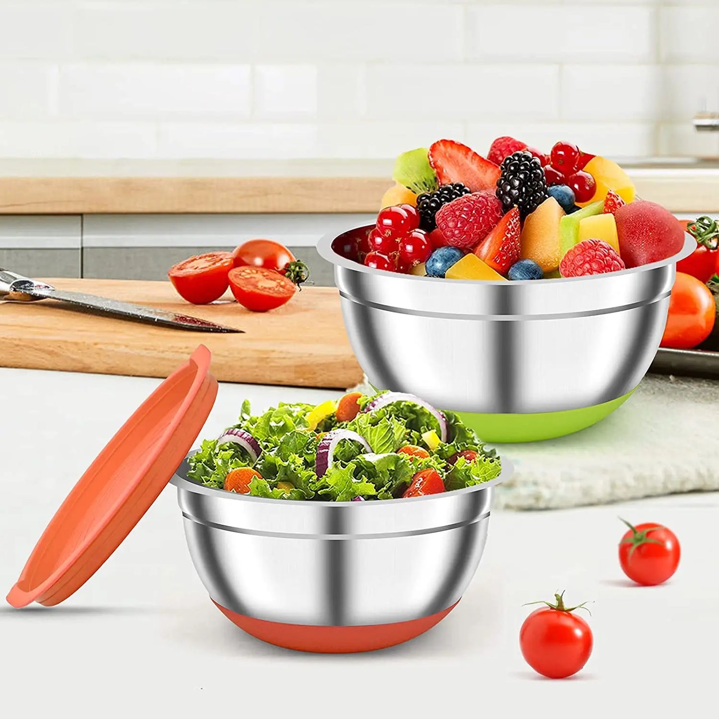 Set of 2 Stainless Steel Mixing Bowls